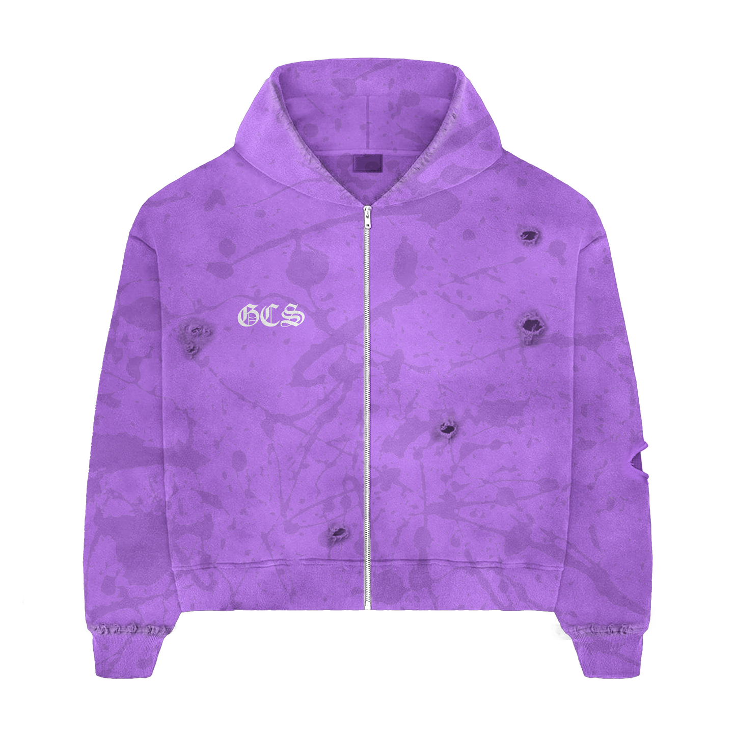 Purple Paint Splatter Zip-Up