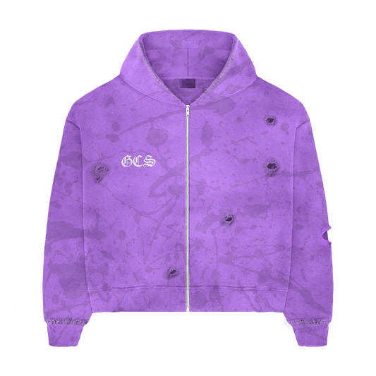 Purple Paint Splatter Zip-Up